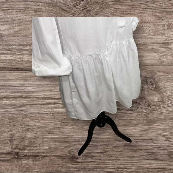 BCBGMaxAzria Women's Size XXS Mariela Shirt Dress White Long Sleeve Button Down - Picture 6 of 12